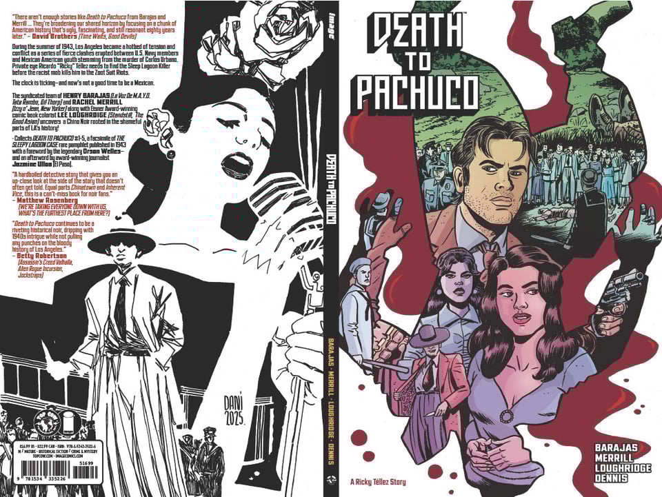 Back and front cover of the Death to Pachuco trade paperback.