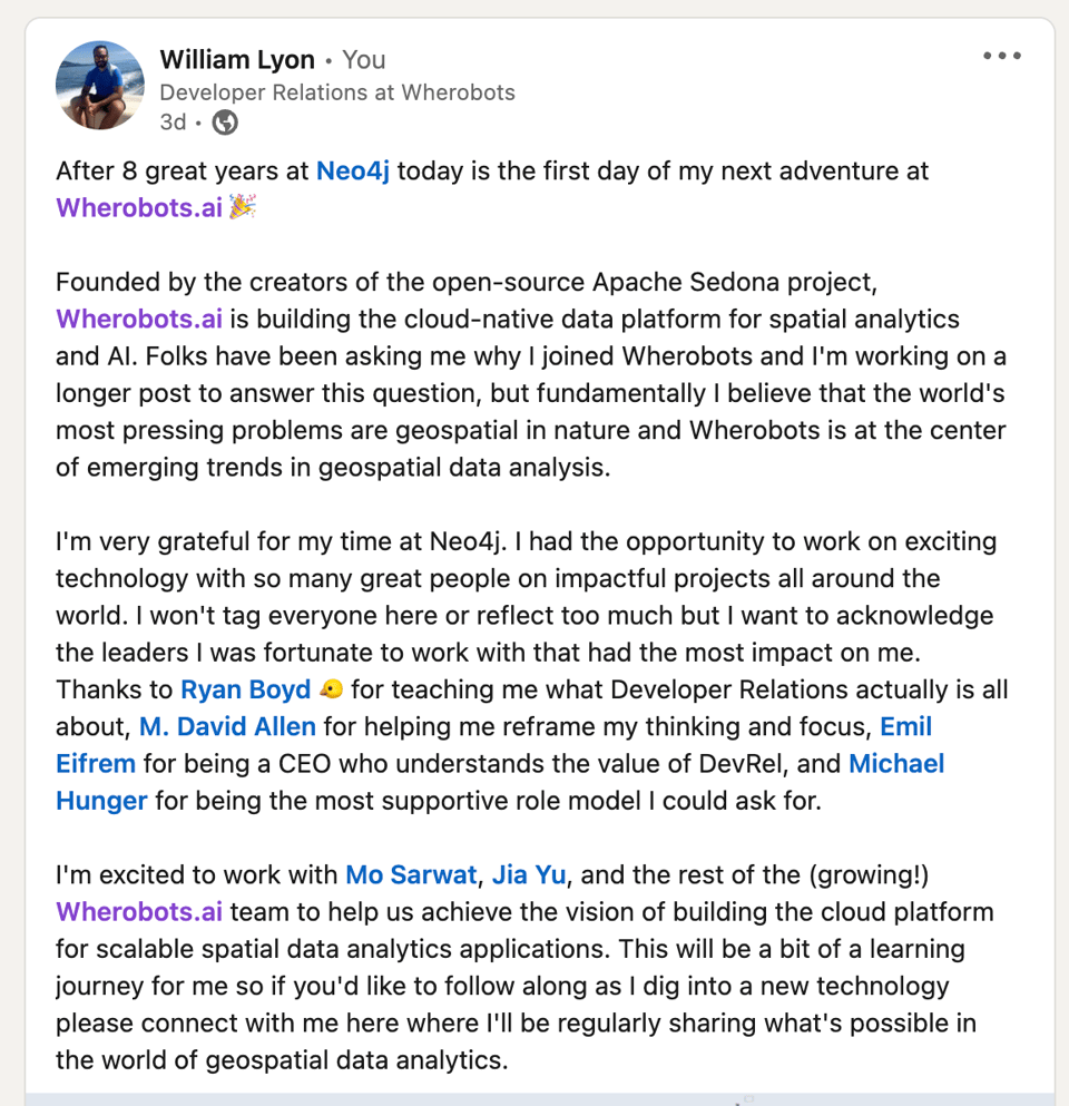 Why I Joined Wherobots