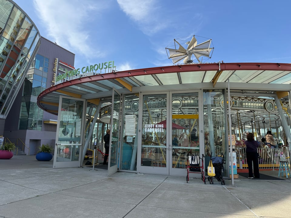 The entrance to the LeRoy King Carousel.