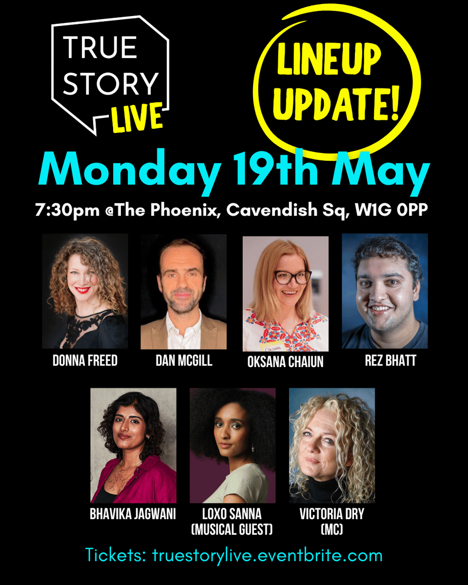 Lineup image for True Story show on May 19