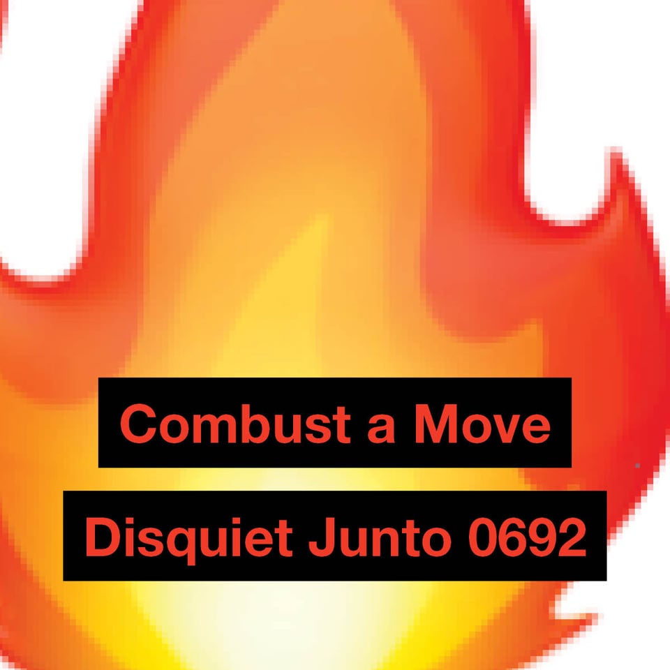 This shows a fire emoji, enlarged to the point of pixelation, with the name and number of the project superimposed