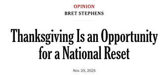 Thursday, 🍂🥮🦃 November 27, 2025. Annette’s Roundup for Democracy.