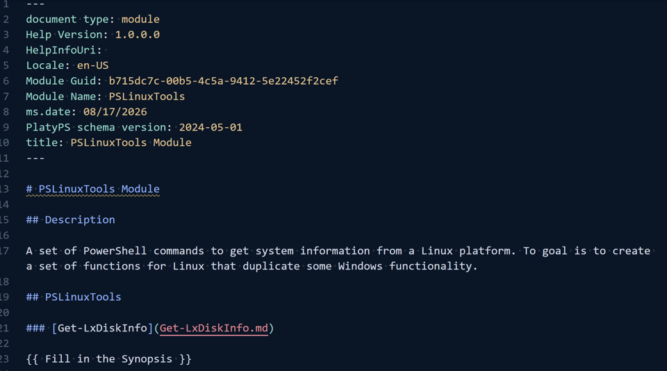 Module Documentation with Microsoft.PowerShell.Platyps