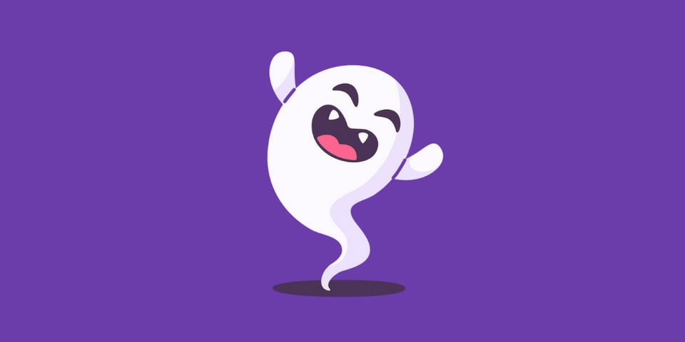A cute cartoon ghost.