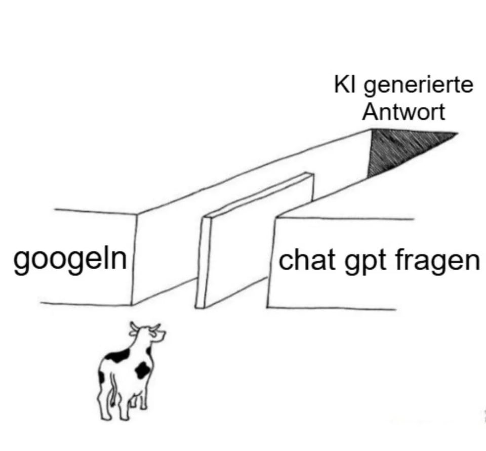 meme about googling and chatting with gpt having identical results