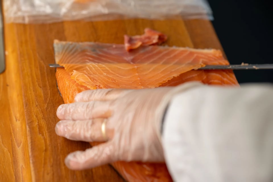 Slicers — a real job title — practice their art at Russ & Daughters.