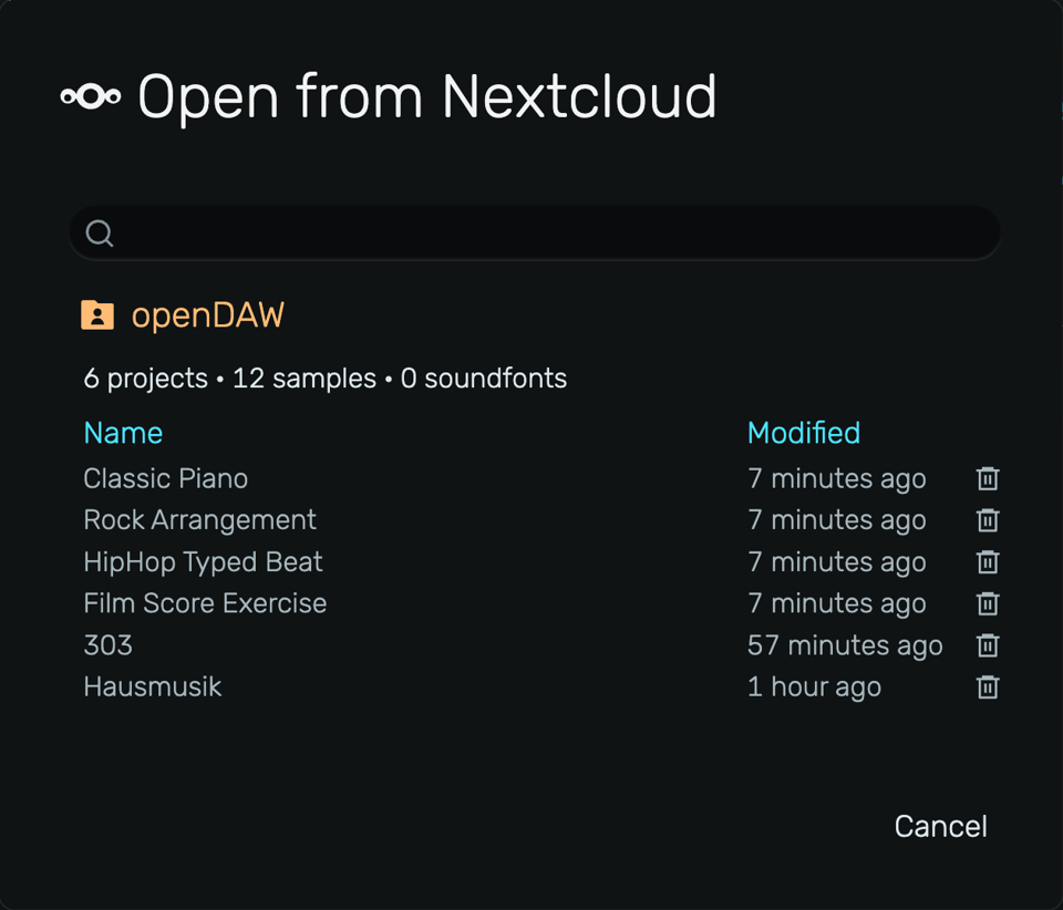 openDAW + Nextcloud