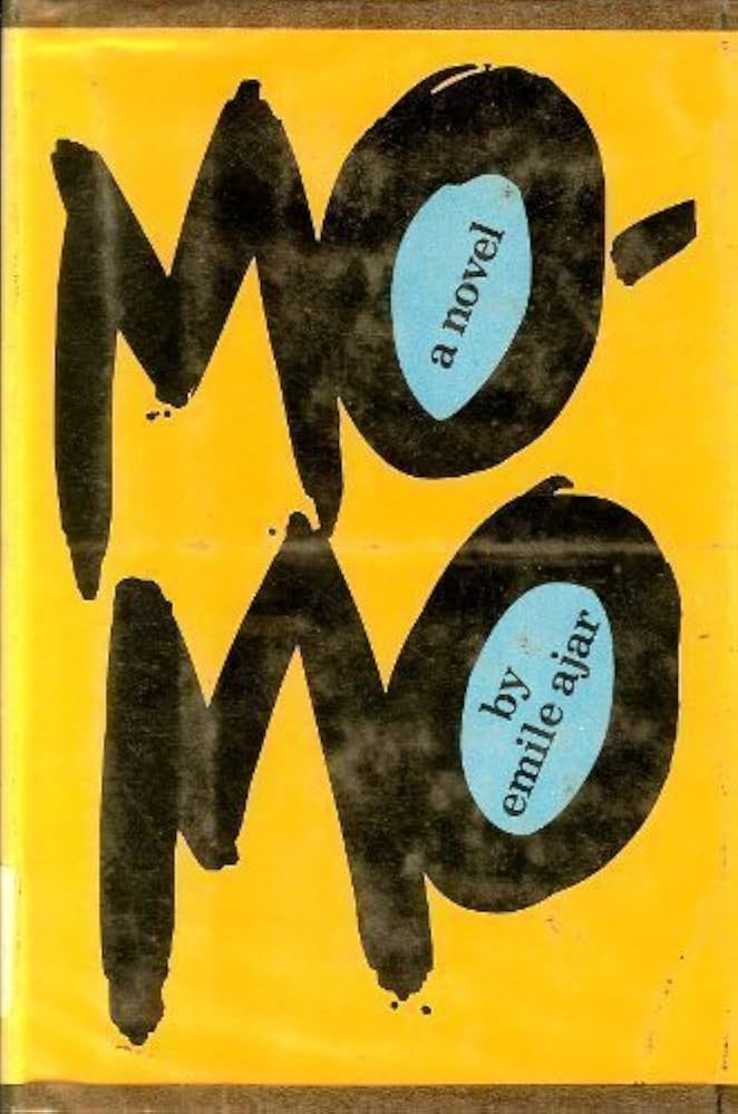 la couverture de la vie devant soi édition anglaise, il y a un gros momo noir sur fond jaune