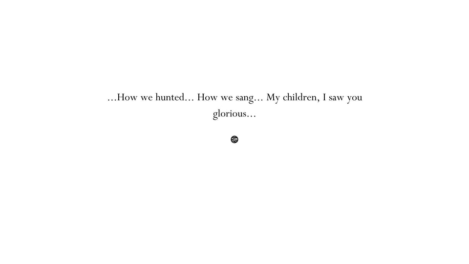 a capture from Silksong. "...How we hunted...How we sang...My Children, I saw you glorious..."