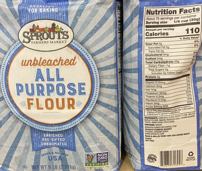 Photo of "enriched flour" and the ingredients list