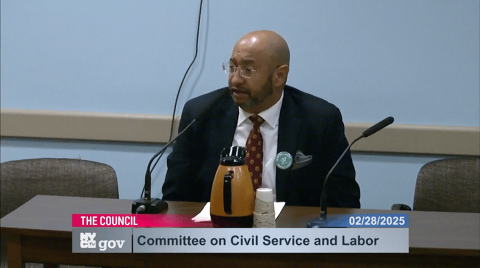 Henry Garrido from DC37 gives testimony at a NYC council hearing