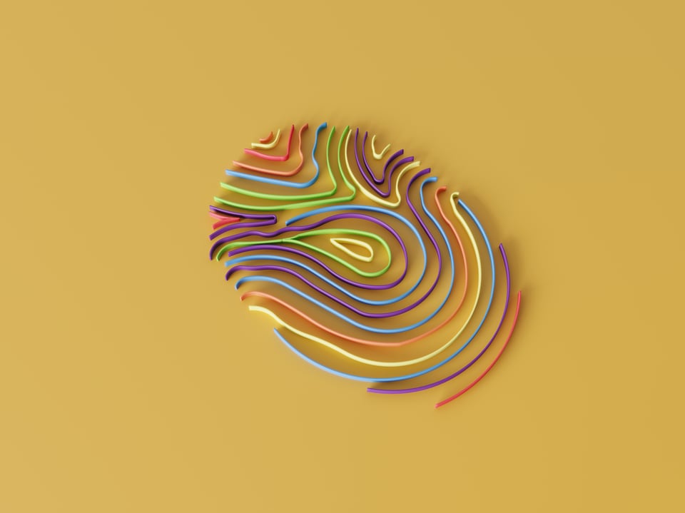 Multi-colored thumbprint