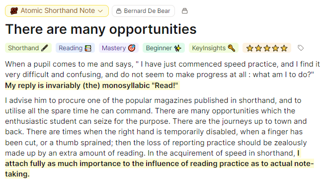 There are many opportunities to read shorthand