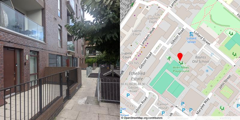 A picture and map of the mews