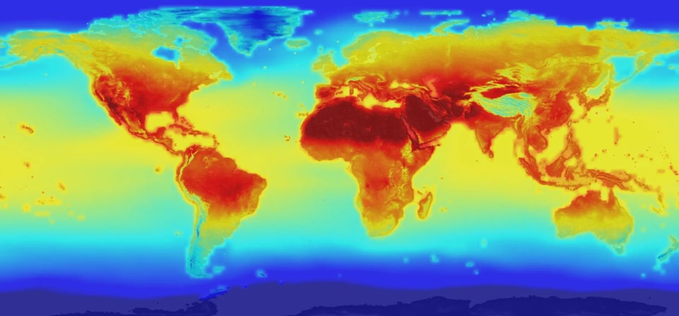 NASA image projecting dangerous global warming.