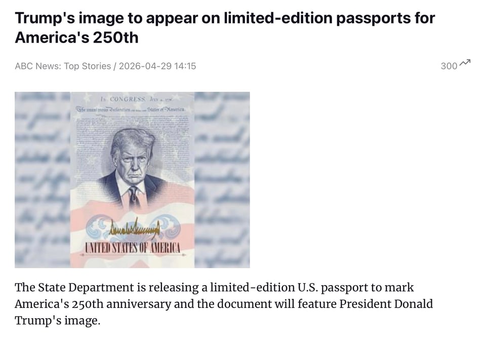 Trump will have his photo on special passports.