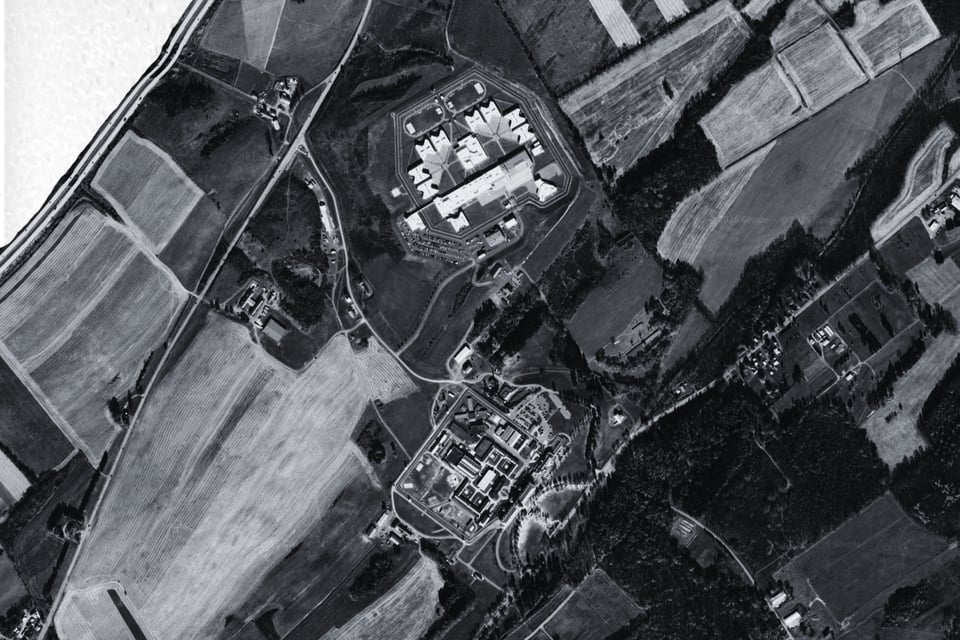 Two prisons in the middle of farmland