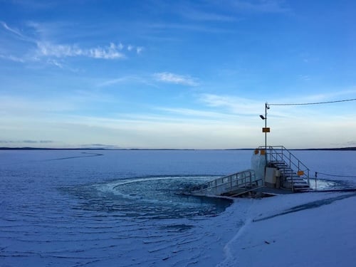The hole in the ice in Rauhaniemi