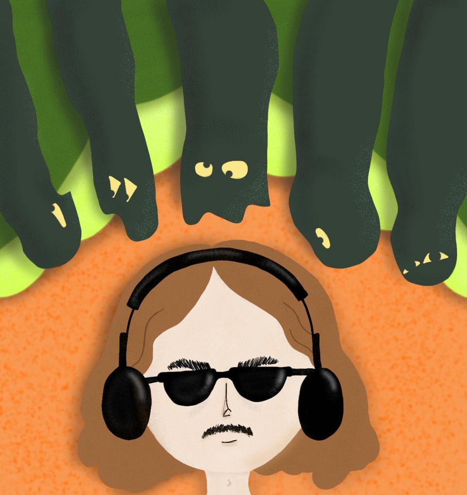 José Duarte rodeado por psicadélica da Wakalândia