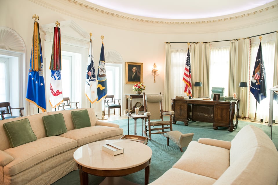 The Oval Office replica at the LBJ Presidential Library.