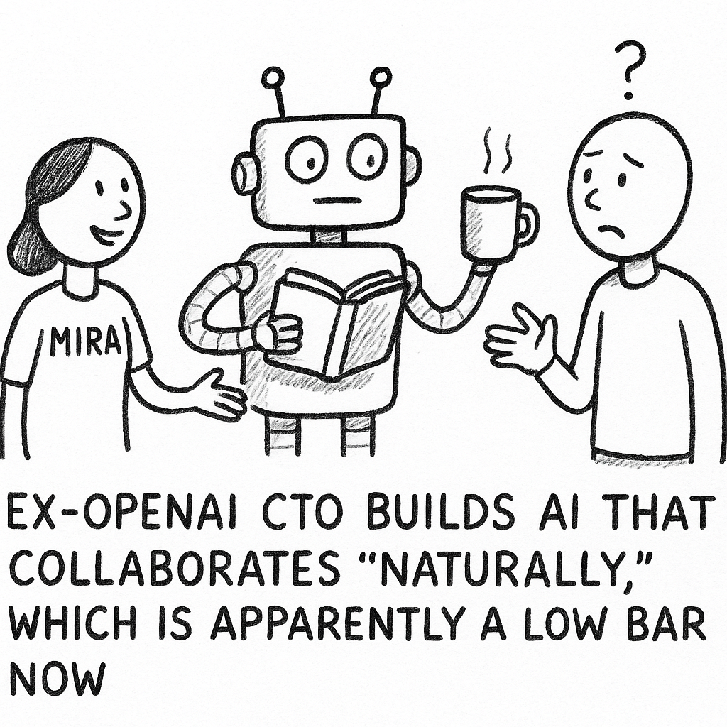EX-OPENAI CTO BUILDS AI THAT COLLABORATES "NATURALLY," WHICH IS APPARENTLY A LOW BAR NOW.