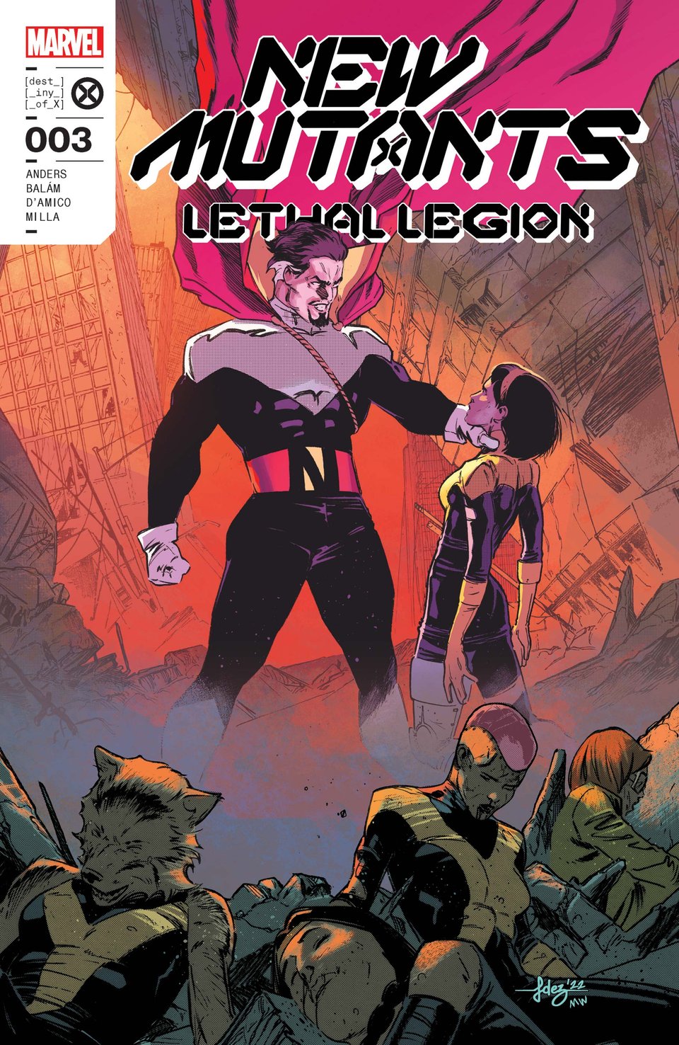 The cover of New Mutants: Lethal Legion #3 where Karma is in trouble
