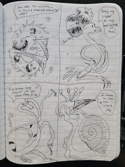 Spontaneous monster drawings