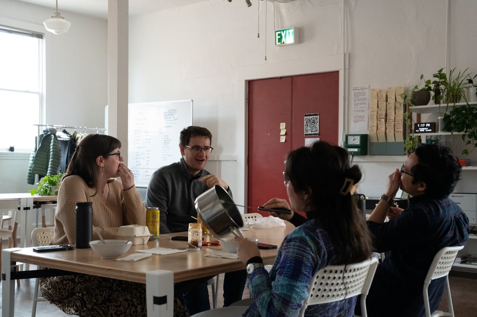 People sitting around a table.