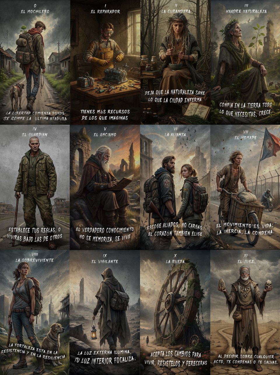 The Prepper's world, un tarot de arcanos mayores con mensajes oraculares. Para el que se atreva!