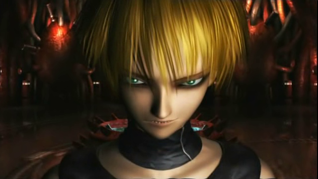 Cain, who looks like Rion wearing a leather outfit