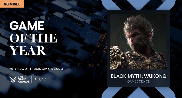 The Game Awards nomination for Black Myth Wukong for Game of the Year.