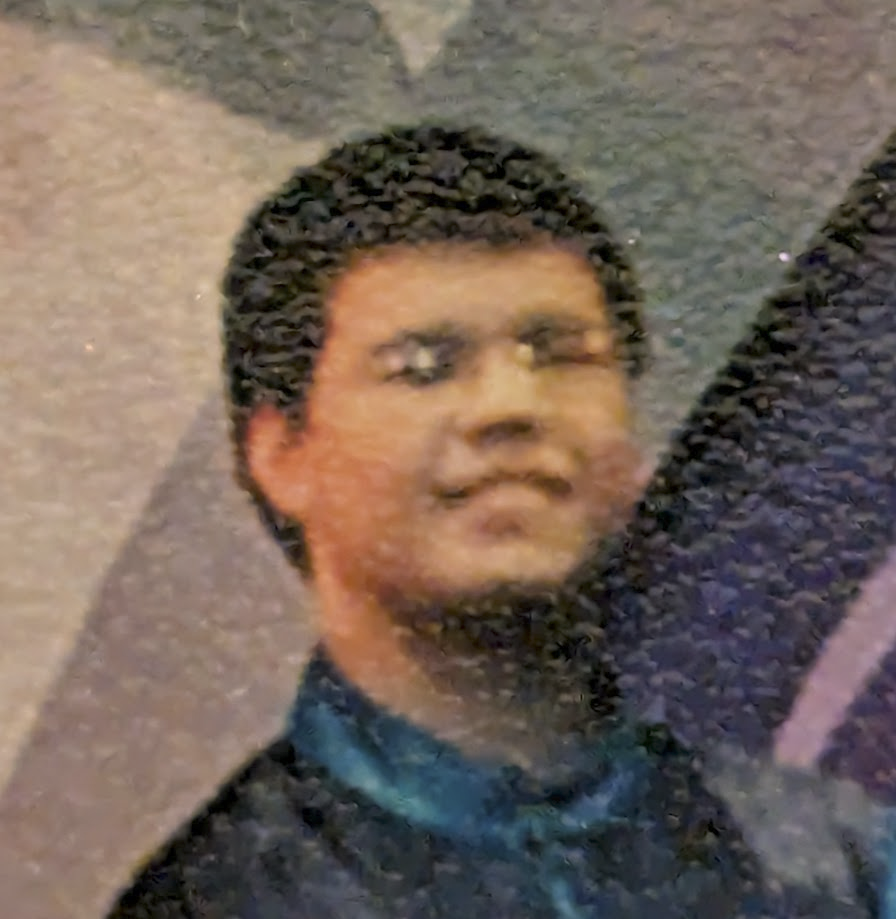 A high school junior aged Mikkel dressed a Chinese henchman.