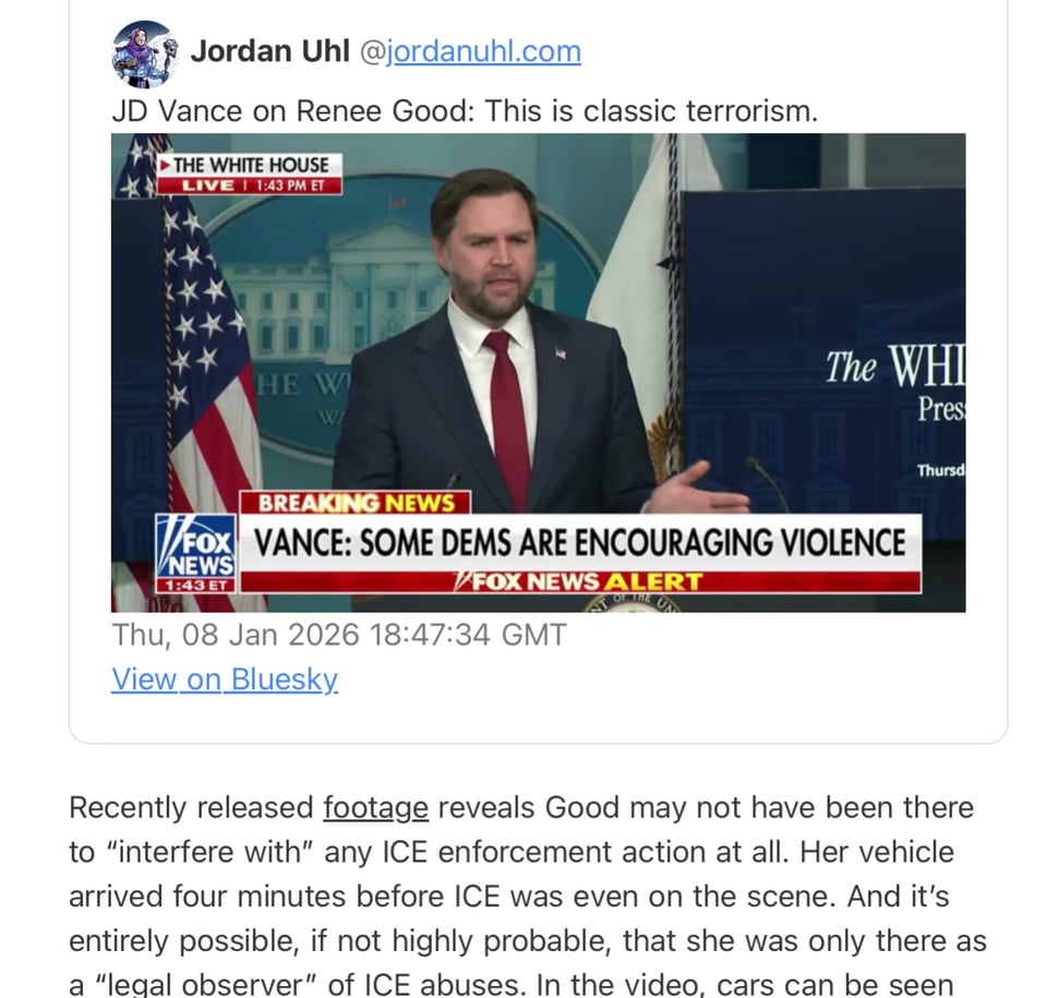 JD Vance makes up stuff about Renee Good