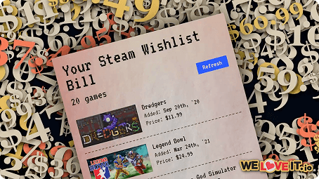 Example Steam wishlist bill
