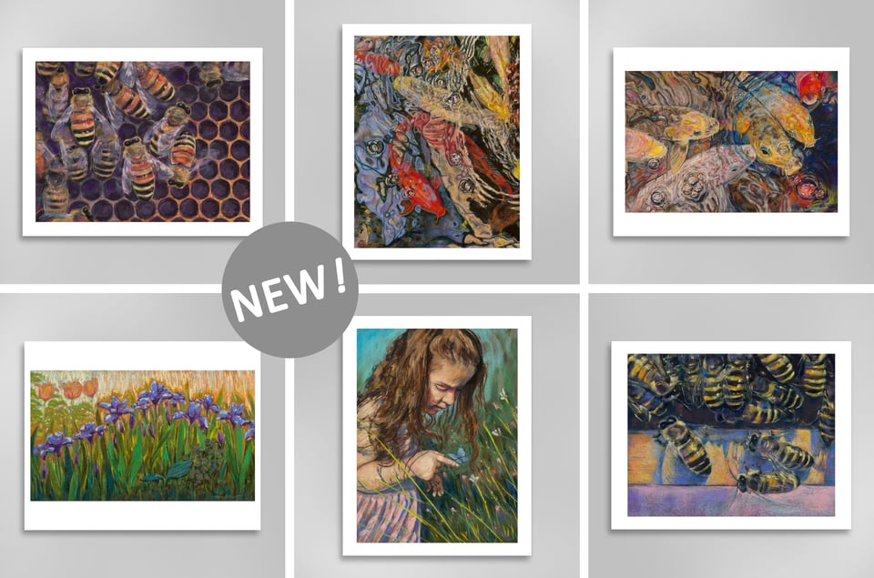 image of 6 new limited edition prints by Mary Pow