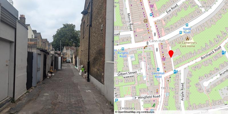 A picture and map of the mews