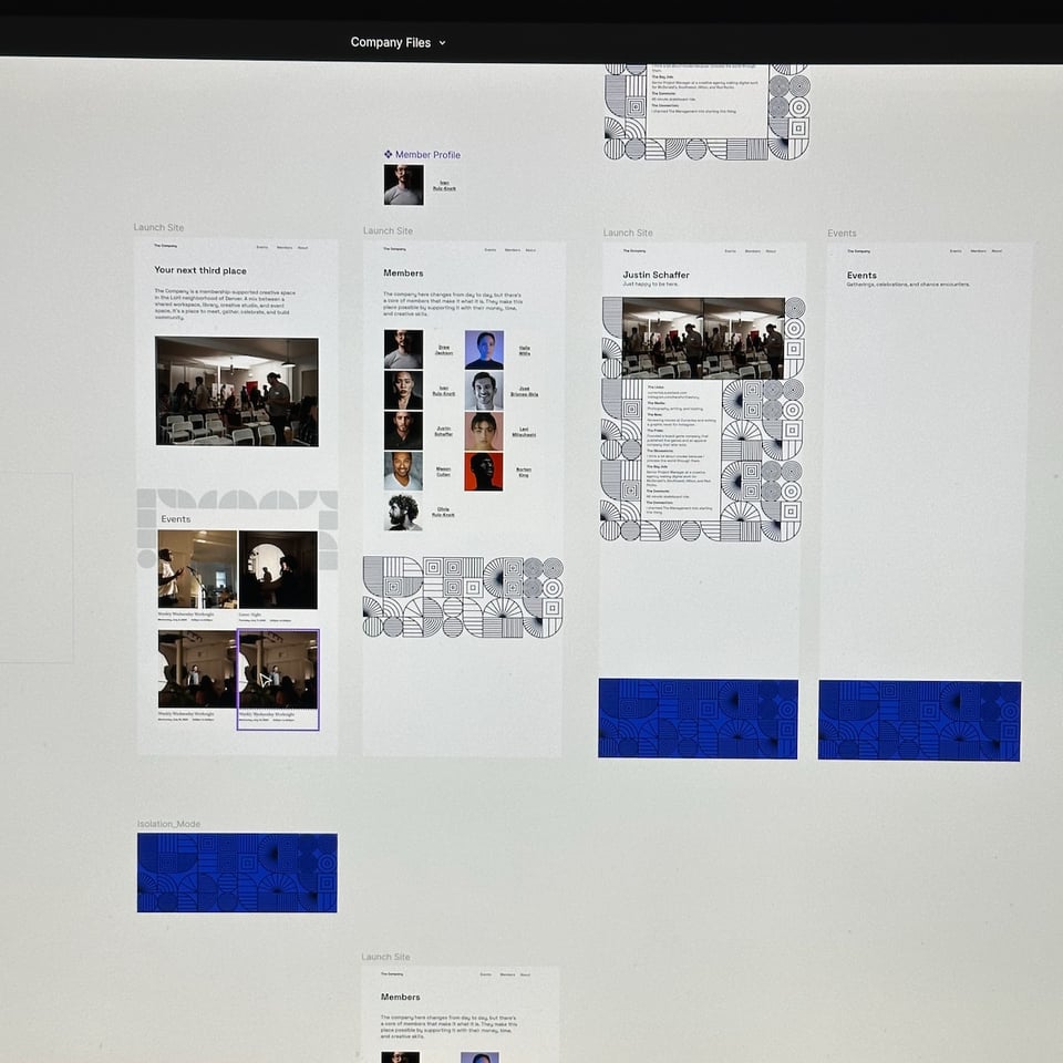 A photo of a screen of some designs.