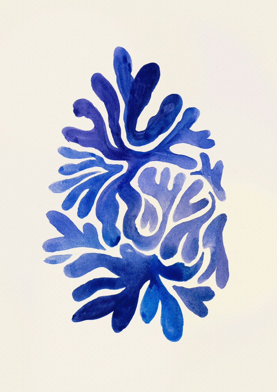 abstract painting that looks like blue coral