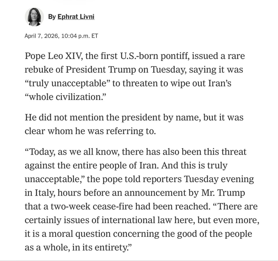 the Pope condemned Trump.
