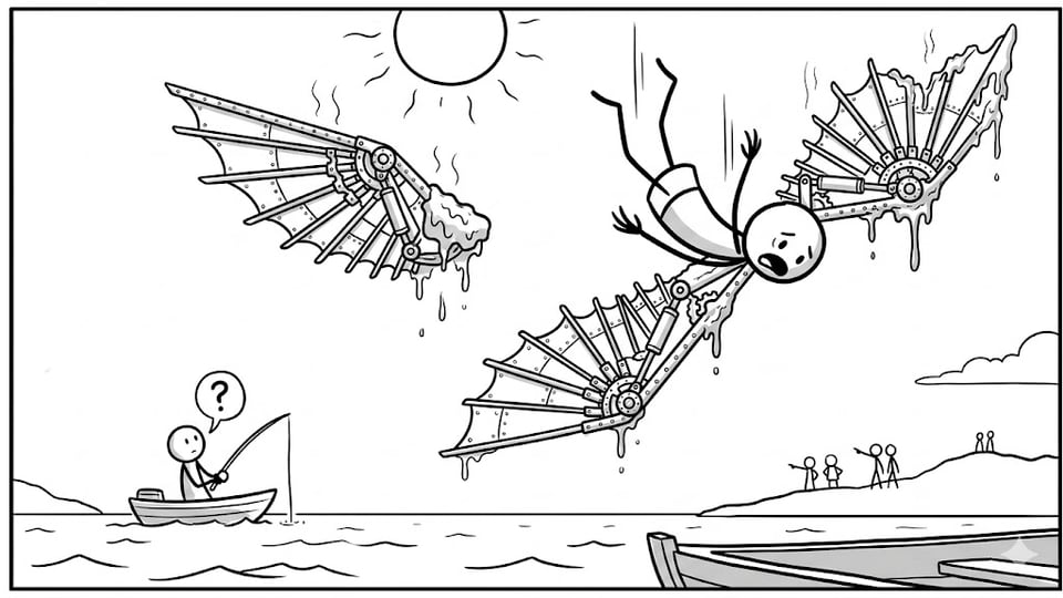 drawing of icarus