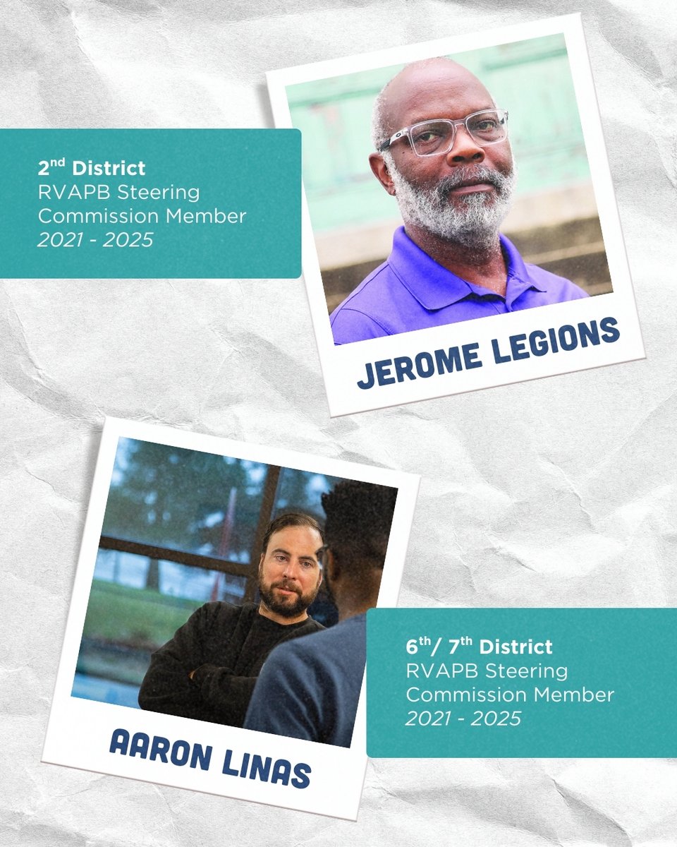 A Graphic that includes the headshot of two men representing the participatory budgeting commission.