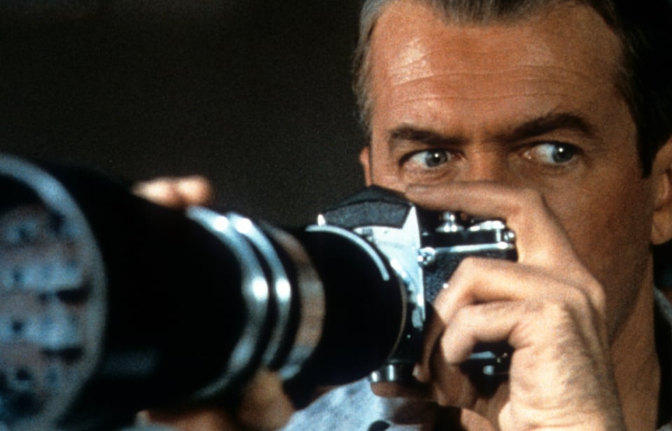 Still image from “Rear Window.”