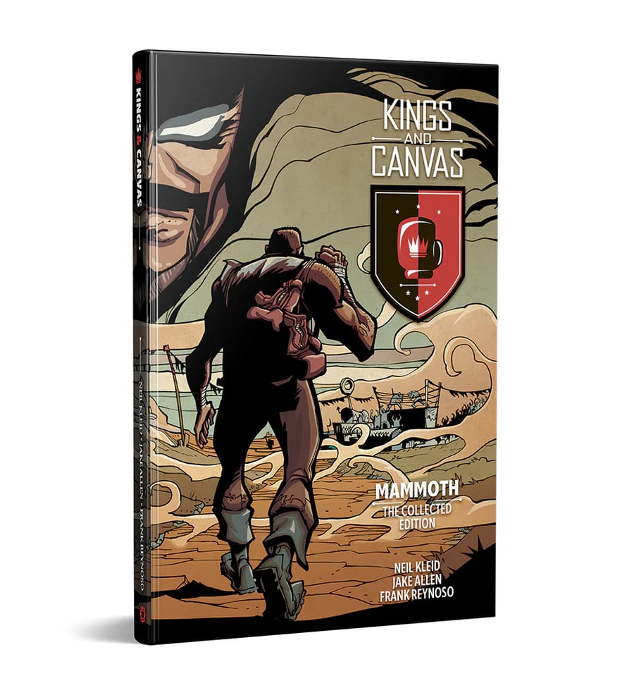 a book cover for Kings and Canvas: Mammoth, the Collected Edition, by Neil Kleid, Jake Allen and Frank Reynoso