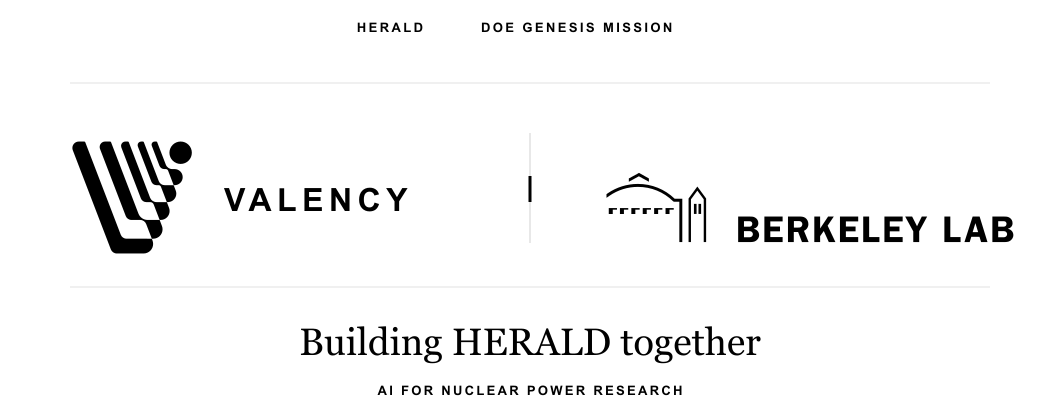 Valency and Berkeley Lab wordmarks beneath the HERALD and DOE Genesis Mission labels