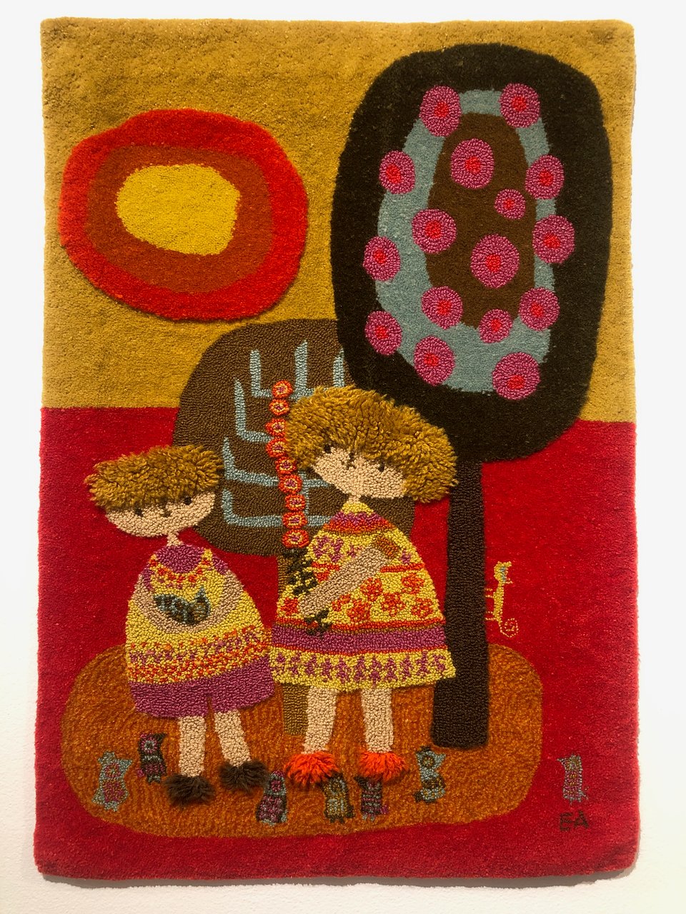 Garden, designed by Evelyn Ackerman in 1962, made by Toyo Rug Company in Osaka for ERA Industrias at Craft Contemporary in Los Angeles (Pic: Liz O.)