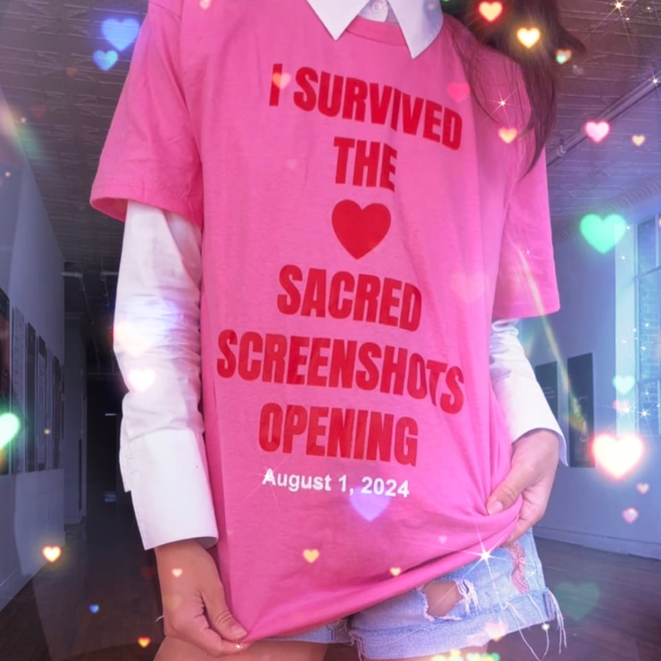 That text in red on a pink shirt.