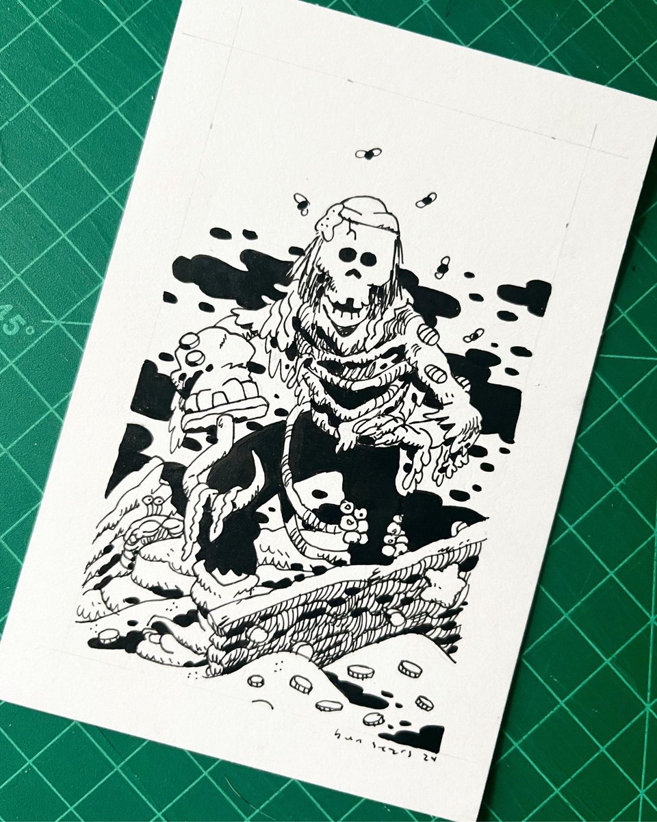 a picture of a drawing of one of the ghost pirates from John Carpenter's The Fog