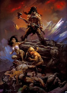 Frank Frazetta Painting. Fire and Ice.