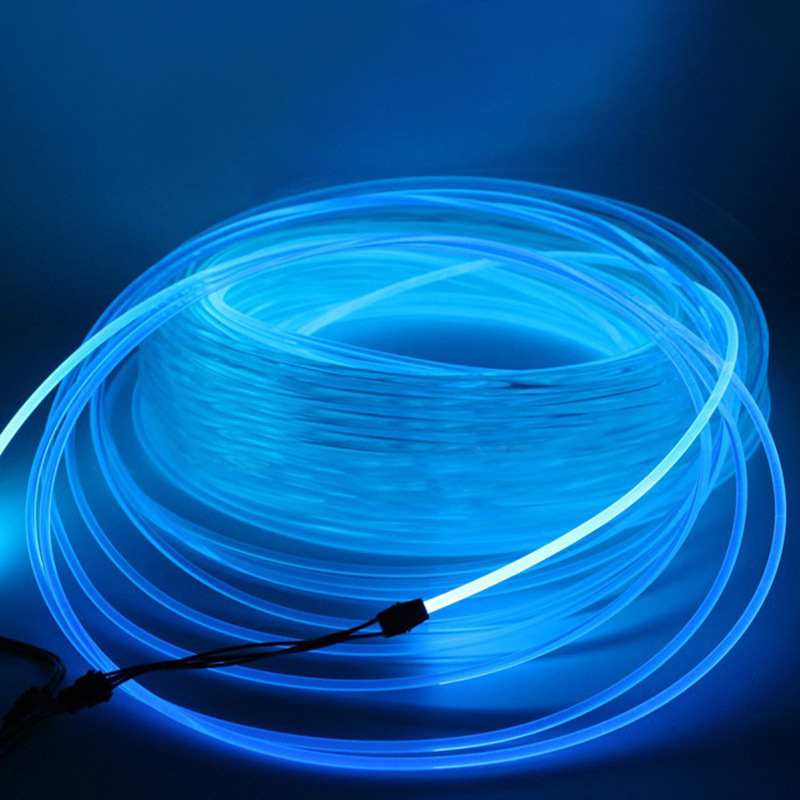Blue fiber optic cable