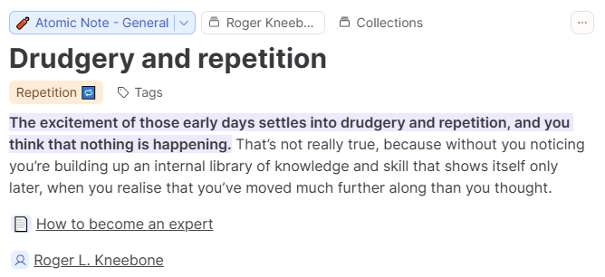 kneebone quote on drudgery